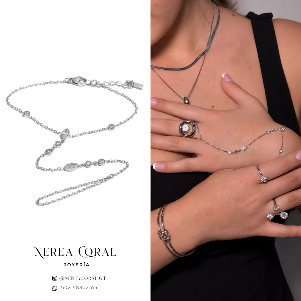 Joyería acero inoxidable zirconias Guatemala collar anillo arete