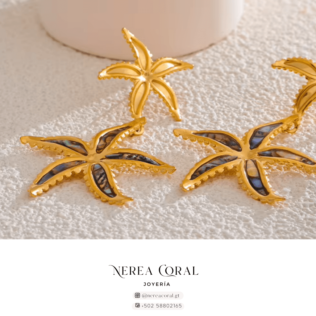 Aretes Estrella De, mar dorado De venta en GuatemalaAretes estrella de mar dorado